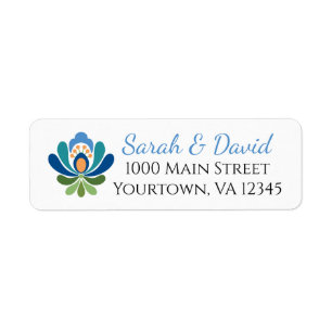Hungarian Design Blue Return Address Label