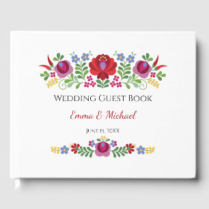 Hungarian Design Red Peppers Wedding Guest Book