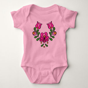 Hungarian Embroidery Pattern, Matyo Baby Bodysuit