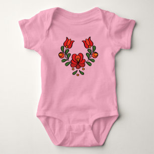 Hungarian Embroidery Pattern, "Matyo" Baby Bodysuit