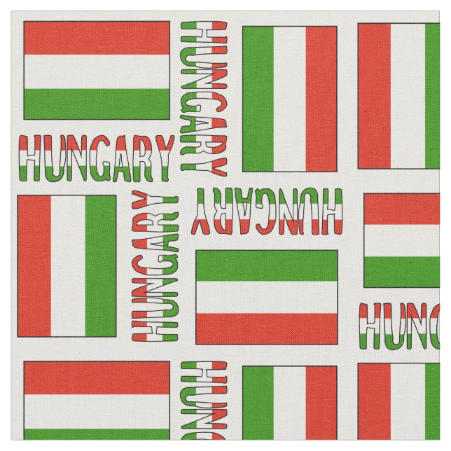 Hungarian Flag and Hungary Fabric (Close Up)