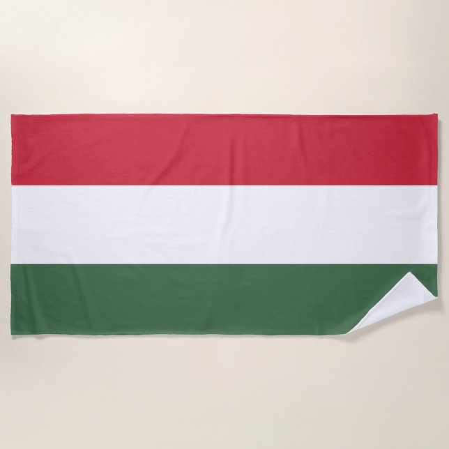 Hungarian Flag Beach Towel (Front)