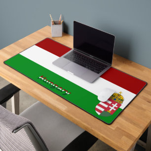 Hungarian flag-coat of arms desk mat