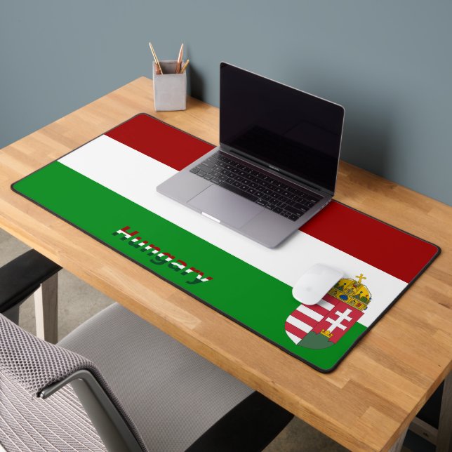 Hungarian flag-coat of arms desk mat (Office 2)