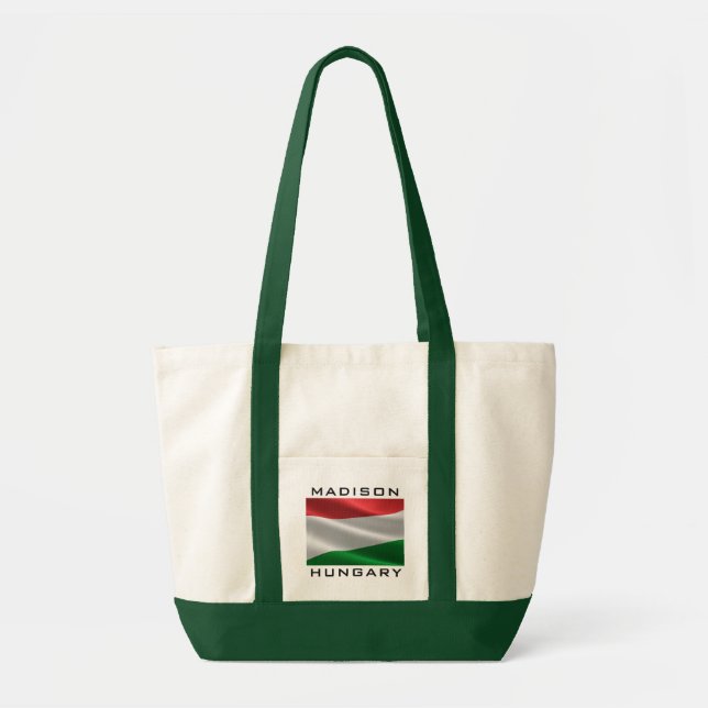 Hungarian Flag custom text tote bags (Front)