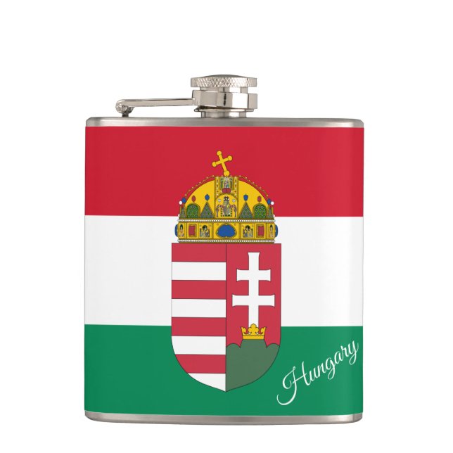 Hungarian Flag, Emblem & holiday Hungary /sports Hip Flask (Front)