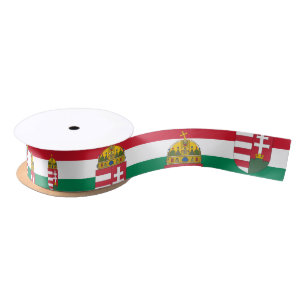 Hungarian Flag, Emlem & Hungary party /sports Sati Satin Ribbon