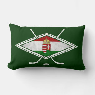 Hungarian Flag Ice Hockey Pillow Cushion