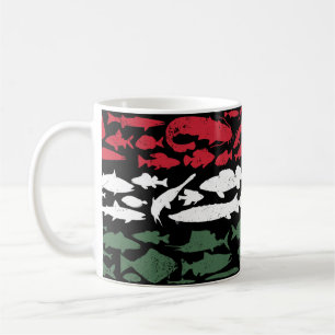 Hungarian Flag Made of Fish – Fishing Design Coffee Mug
