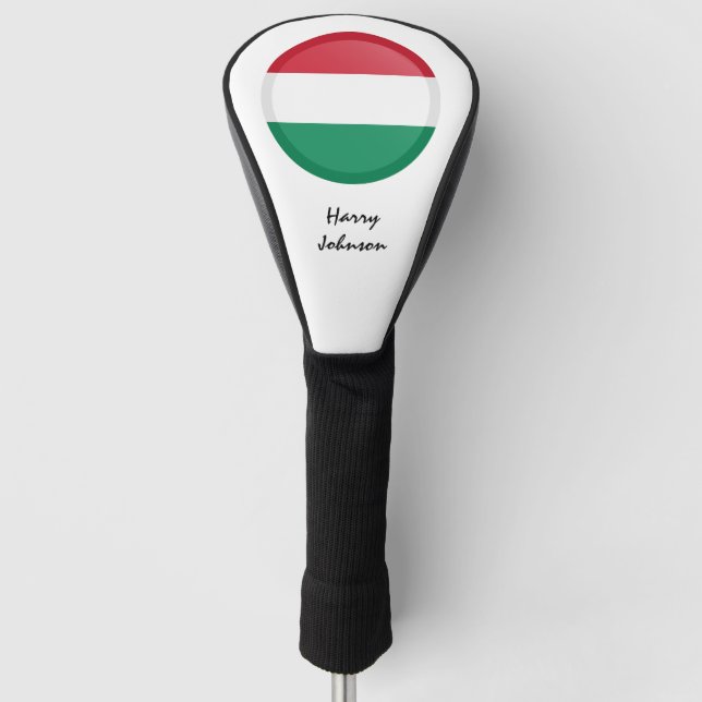 Hungarian Flag & Monogrammed Golf Clubs Covers (Front)