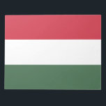 Hungarian Flag Notepad<br><div class="desc">This design features the national flag of Hungary (known in Hungarian as Magyarország), which is a country in Central Europe. Hungary borders Slovakia to the north, Ukraine to the northeast, Romania to the east and southeast, Serbia to the south, Croatia and Slovenia to the southwest and Austria to the west....</div>