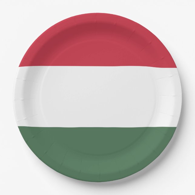 Hungarian Flag Paper Plate (Front)