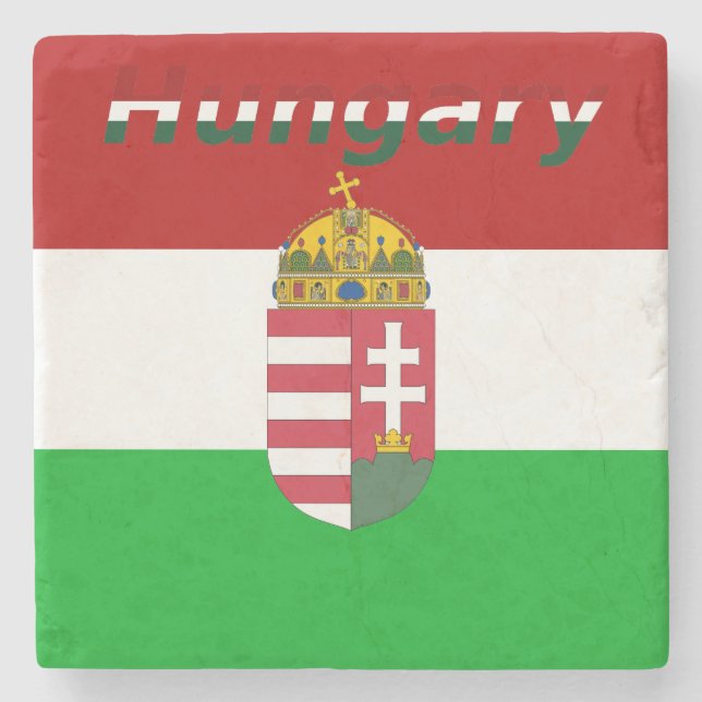 Hungarian flag stone coaster (Front)