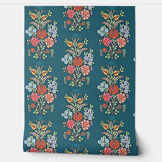 Hungarian Floral Pattern Wallpaper (Unrolling)