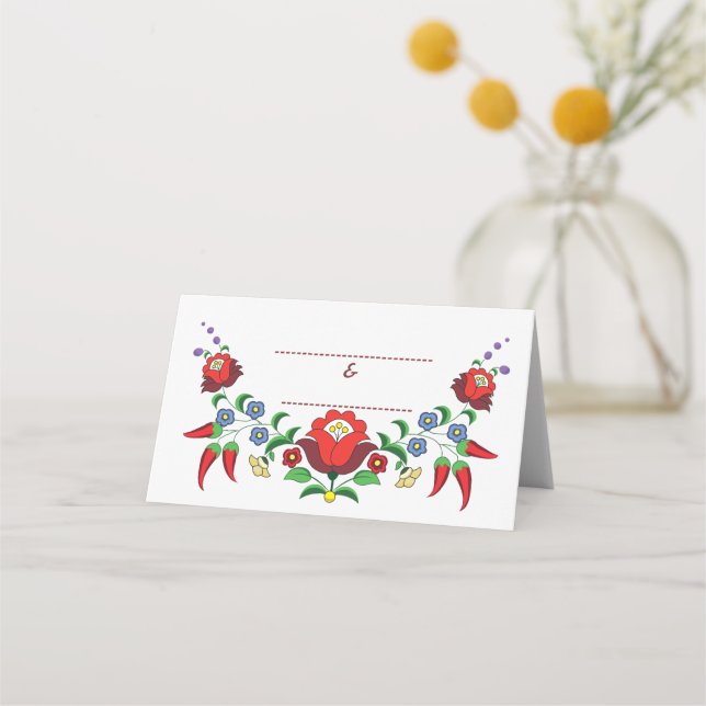 Hungarian Floral traditional Place Card (Front)