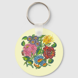 hungarian flowers key ring