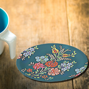 Hungarian flowers paper plate