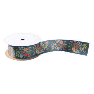Hungarian flowers satin ribbon