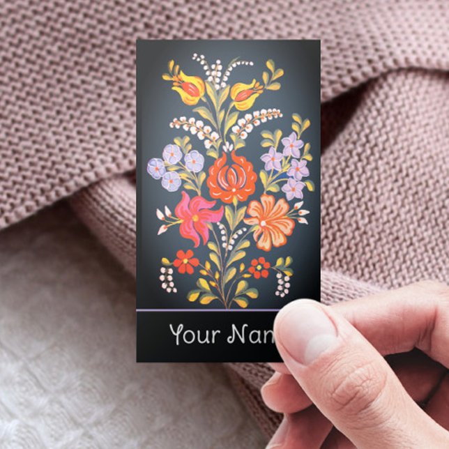 hungarian flowers - vibrant colours   business card (Creator Uploaded)