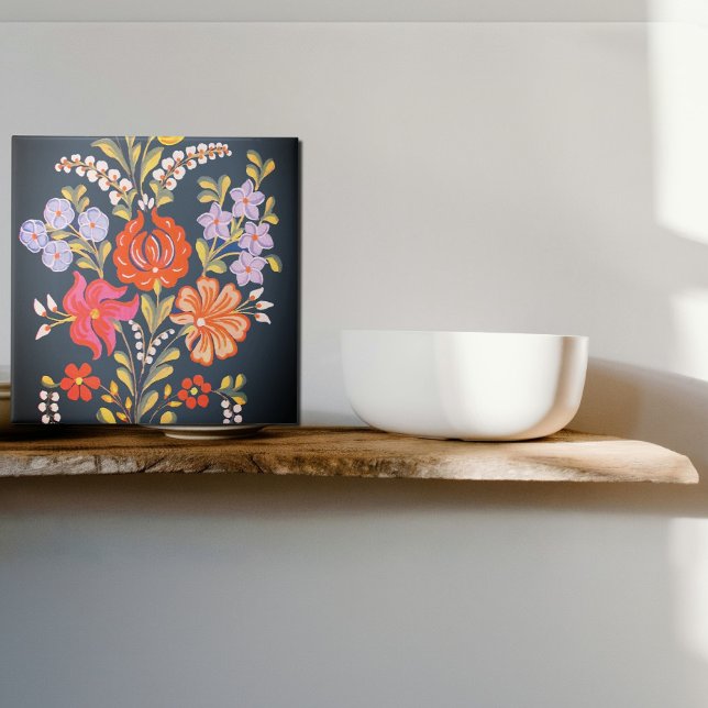 hungarian flowers -vibrant colours ceramic tile (Creator Uploaded)