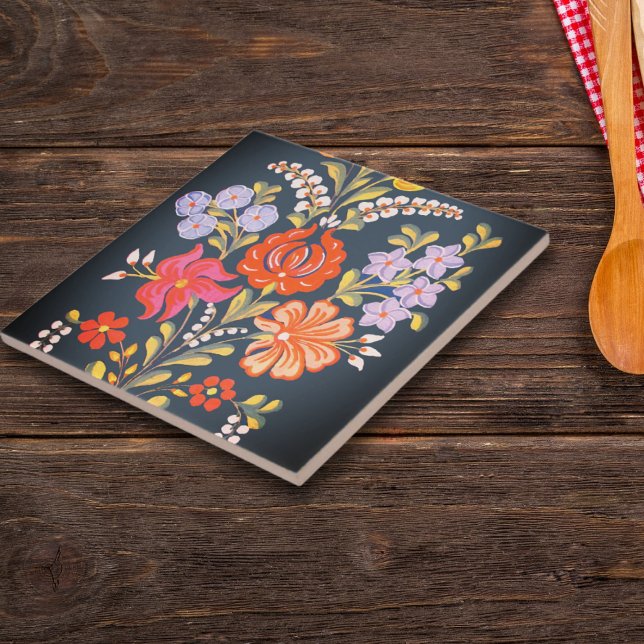 hungarian flowers -vibrant colours ceramic tile (Creator Uploaded)