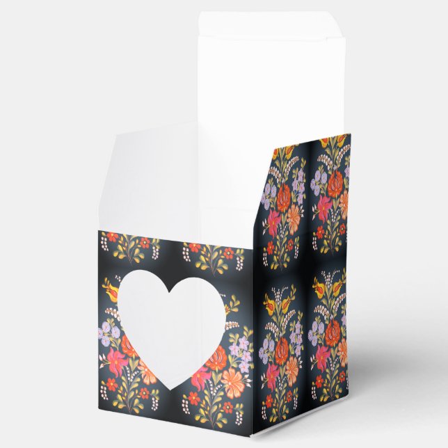 hungarian flowers -vibrant colours favour box (Opened)