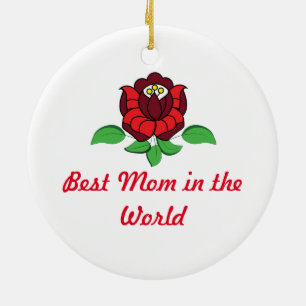 Hungarian folk art floral personalised ceramic ornament