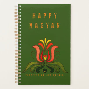 Hungarian Folk Art Orange Tulip Planner
