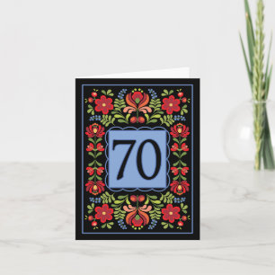 Hungarian Folk Design 70th Birthday Card
