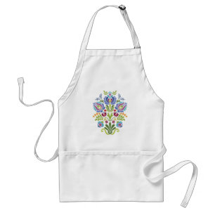 Hungarian Folk Design Lavender Floral Standard Apron