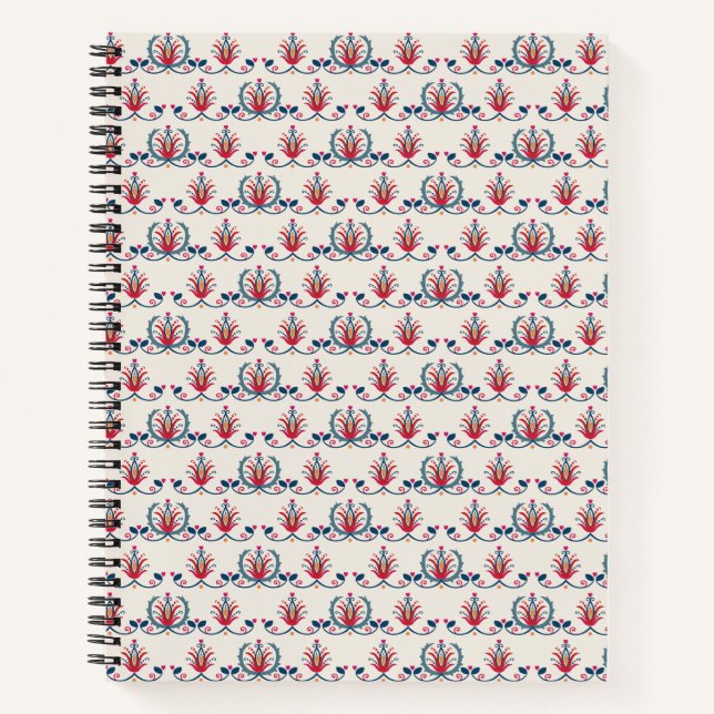 Hungarian Folk Floral Pattern Notebook (Front)
