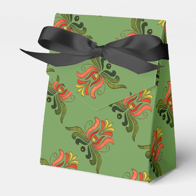 Hungarian Folk Flower Favours Favour Box (Front Side)