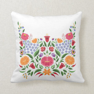 Hungarian folk pattern – Kalocsa embroidery flow Cushion