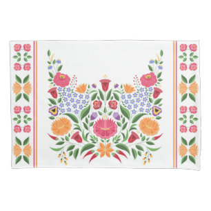 Hungarian folk pattern – Kalocsa embroidery flow Pillowcase