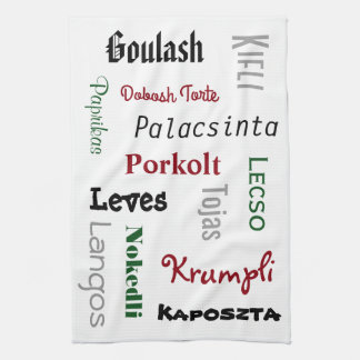 Hungarian Foods White Kitchen Tea Towel