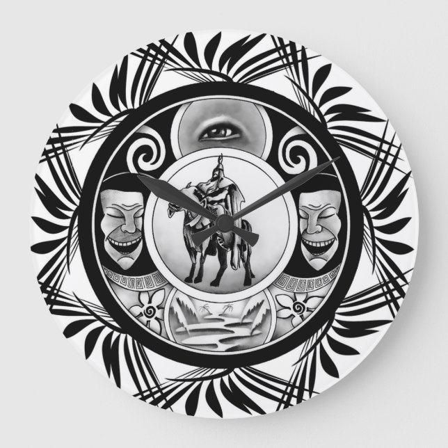 Hungarian ink motif large clock (Front)