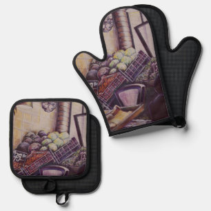 Hungarian Market Place, Budapest Oven Mitt & Pot Holder Set