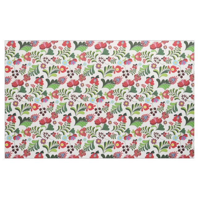 Hungarian Matyo Floral Pattern Fabric (Yard)