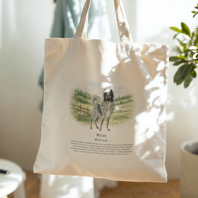 Hungarian Mudi | Watercolor Dog Breed Quote Tote Bag (Creator Uploaded)