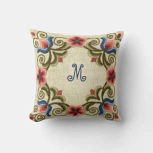 Hungarian Needlework and Monogram Cushion