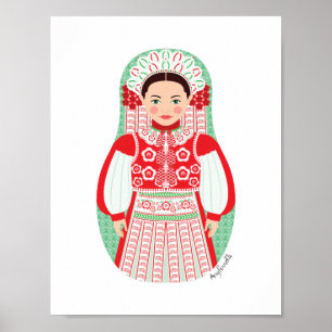Hungarian of Kalotaszeg Matryoshka Poster