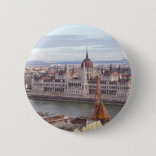 Hungarian Parliament Budapest by day 6 Cm Round Badge