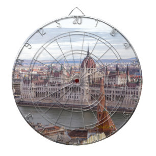 Hungarian Parliament Budapest by day Dartboard
