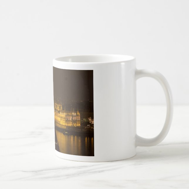 Hungarian Parliament Budapest by night Coffee Mug (Right)