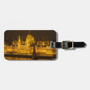 Hungarian Parliament Budapest by night Luggage Tag