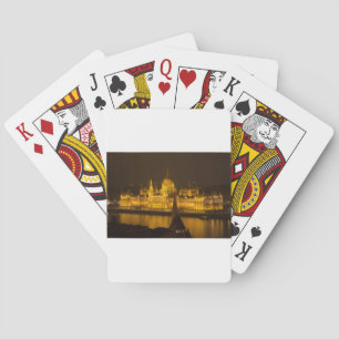Hungarian Parliament Budapest by night Playing Cards