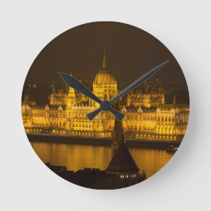 Hungarian Parliament Budapest by night Round Clock