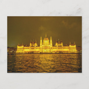 Hungarian Parliament, Budapest, Hungary at Night Postcard
