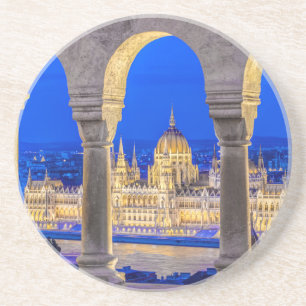 Hungarian Parliament Building at Dusk Coaster