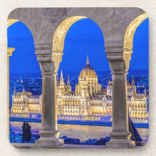 Hungarian Parliament Building at Dusk Coaster